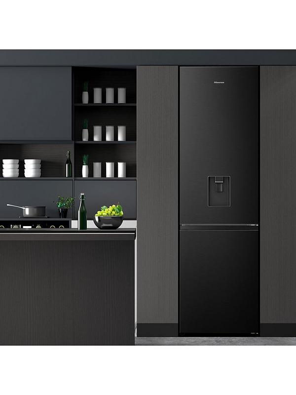 Hisense RB435N4WFE 60cm Wide, Total No Frost, Freestanding Fridge Freezer - Black Stainless Steel - Image 3